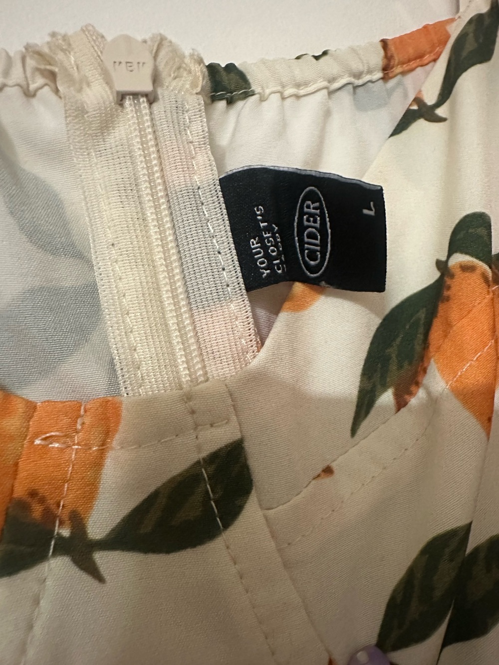 Cider Cream Orange and Green Fruit-Print Maxi Dress - Picture 4 of 4